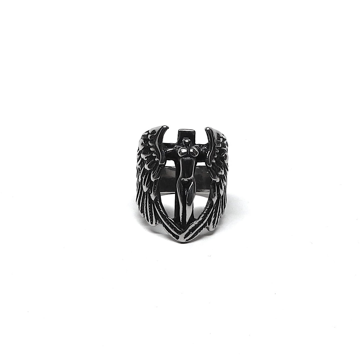 //Style 89// 316L Stainless Steel Winged Samothrace Ring