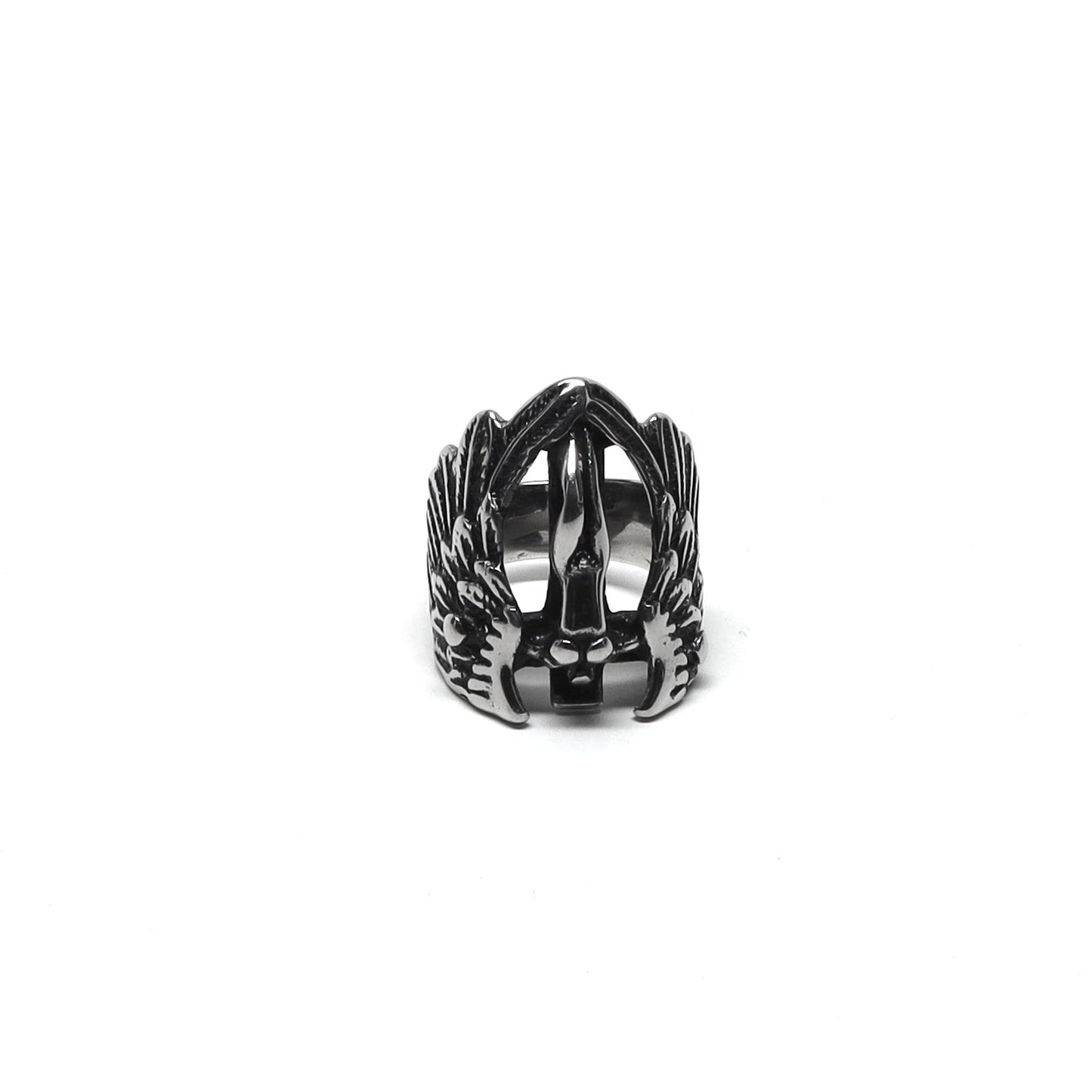 //Style 89// 316L Stainless Steel Winged Samothrace Ring