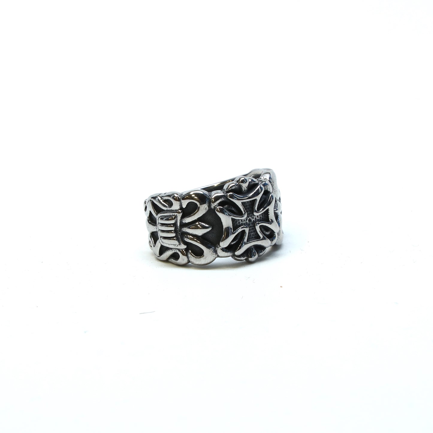 //Style 56-A1// 316L Stainless Steel Gothic Cross Ring