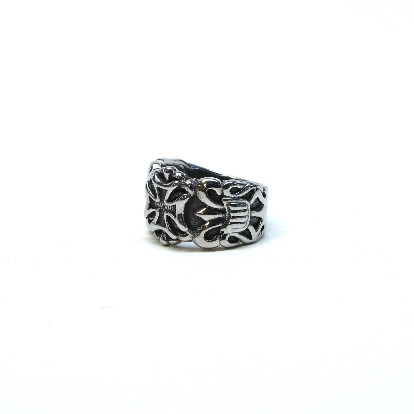 //Style 56-A1// 316L Stainless Steel Gothic Cross Ring