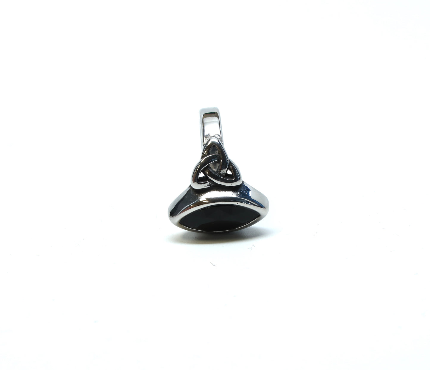 //Style 76-M// 316L Stainless Steel Black Onyx Weave Ring