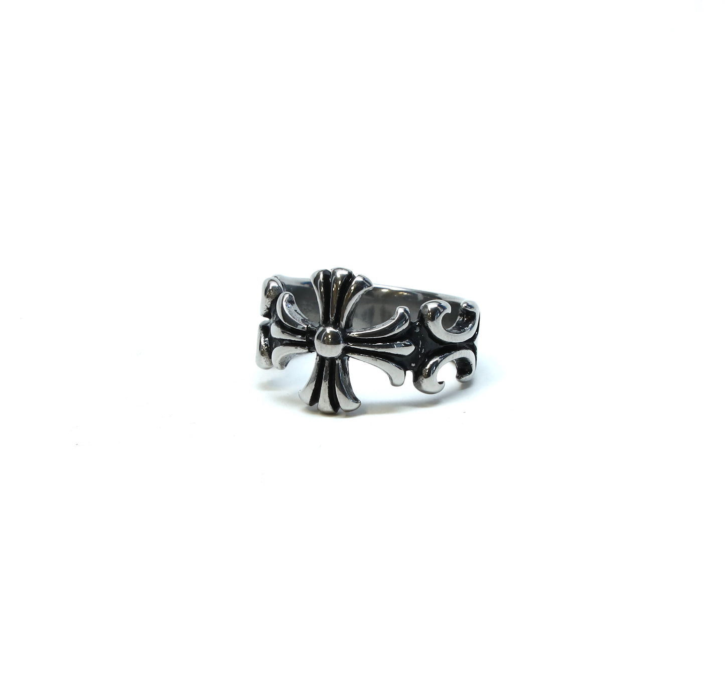 //Style 12-C1// 316L Stainless Steel Filigree Cross Ring