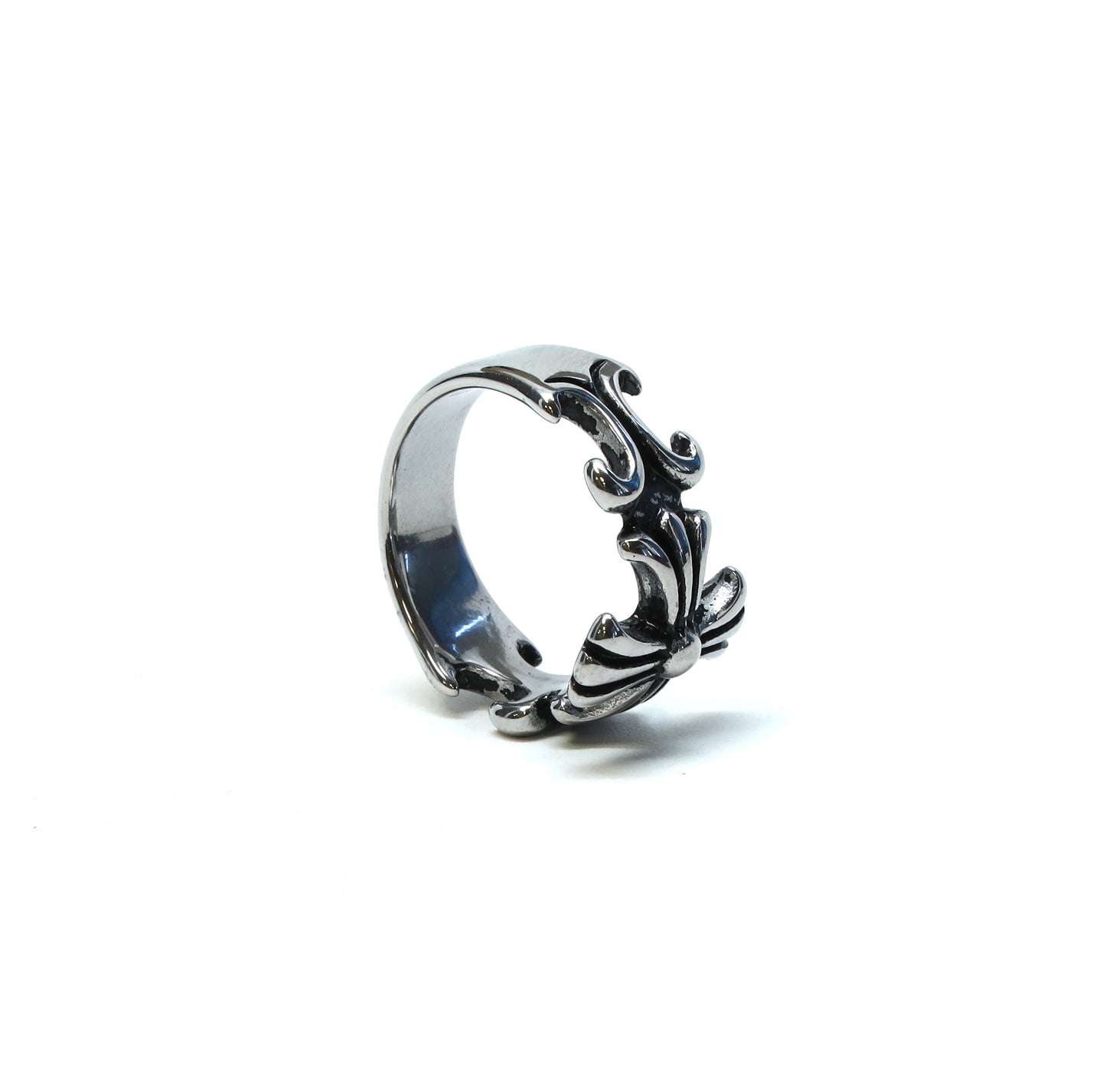 //Style 12-C1// 316L Stainless Steel Filigree Cross Ring