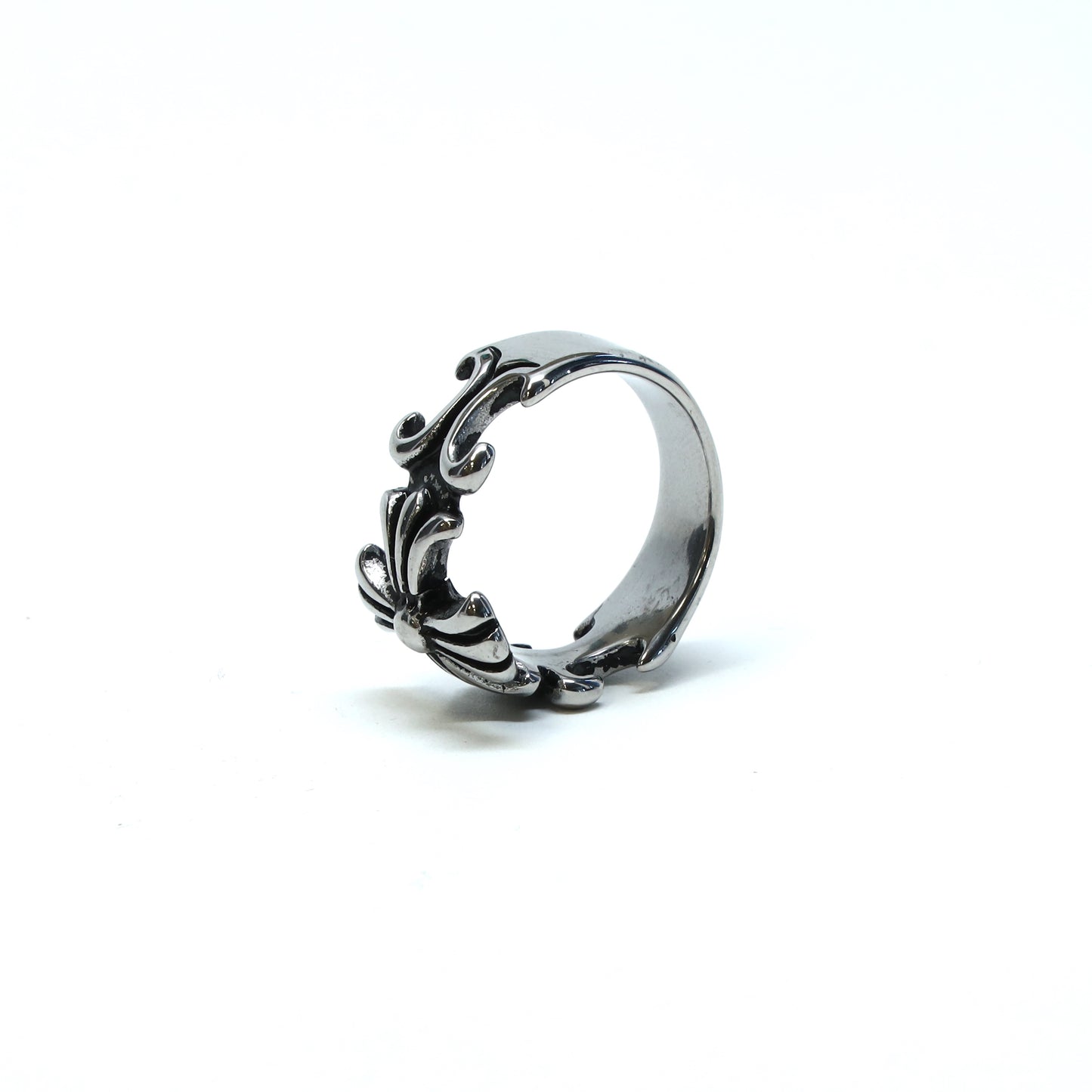//Style 12-C1// 316L Stainless Steel Filigree Cross Ring