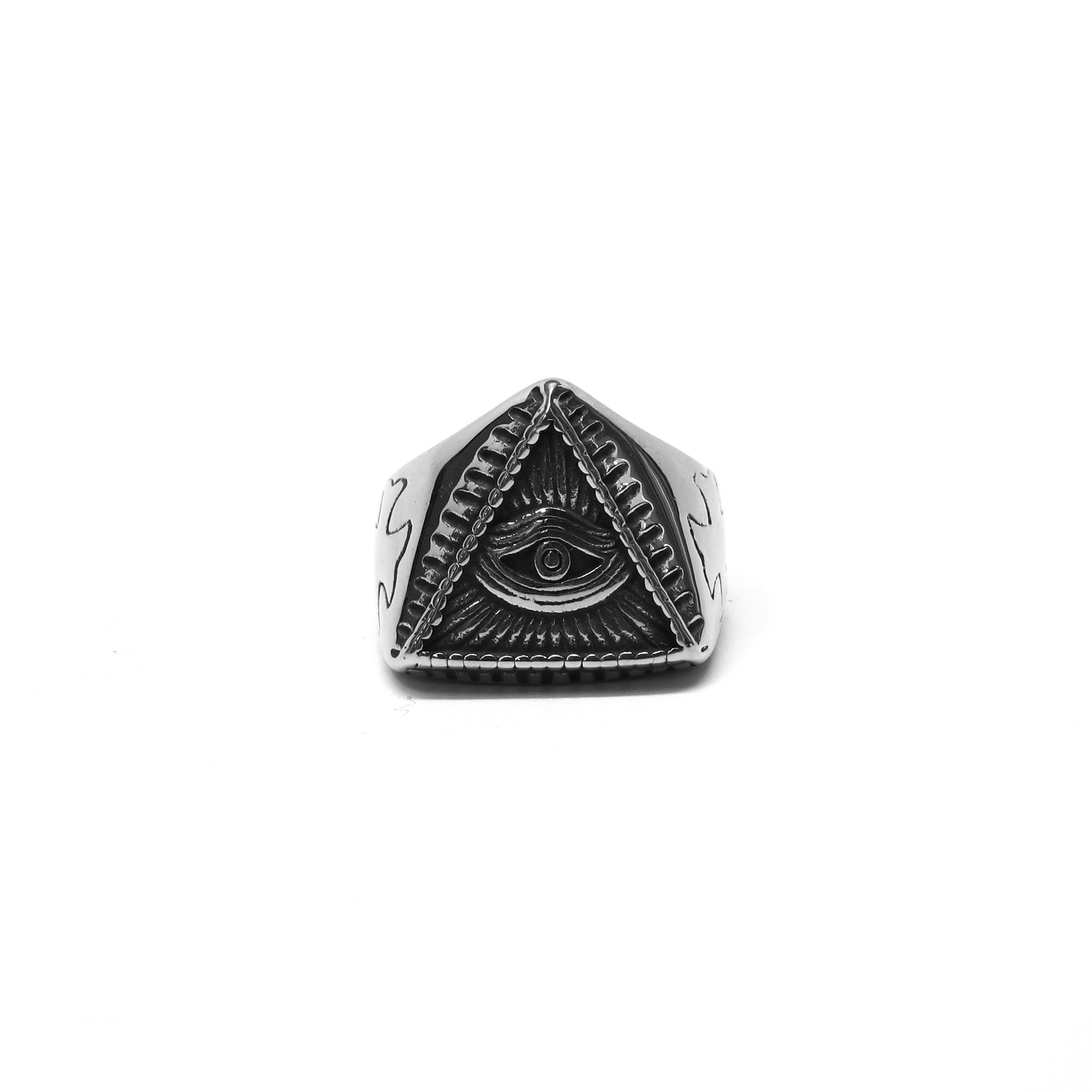 //Style 99-F// 316L Stainless Steel Illuminati Eye Ring