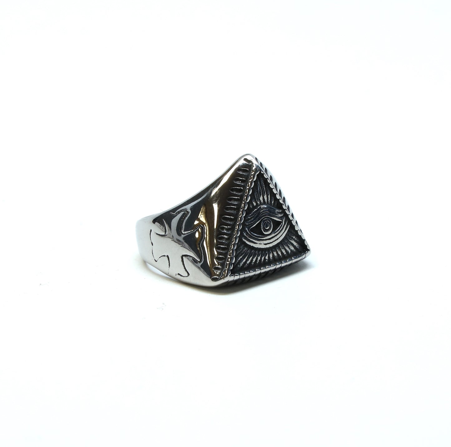 //Style 99-F// 316L Stainless Steel Illuminati Eye Ring