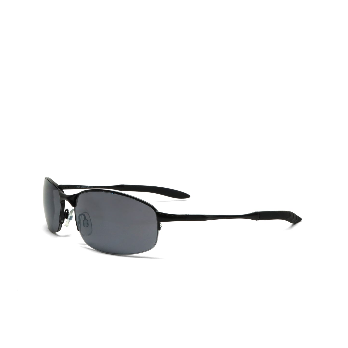 //Style 79// Metal Frame Slim Narrow Grey Wrap Sunglasses