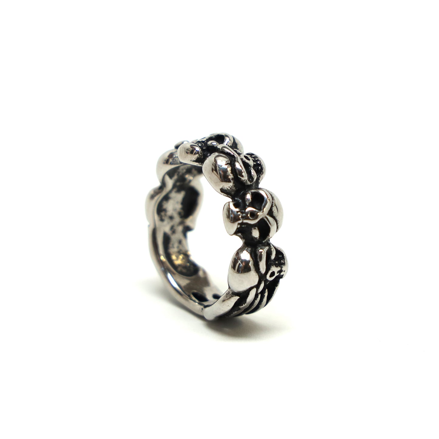 //Style 999-D1// 316L Stainless Steel Mini Skull Wrap Ring