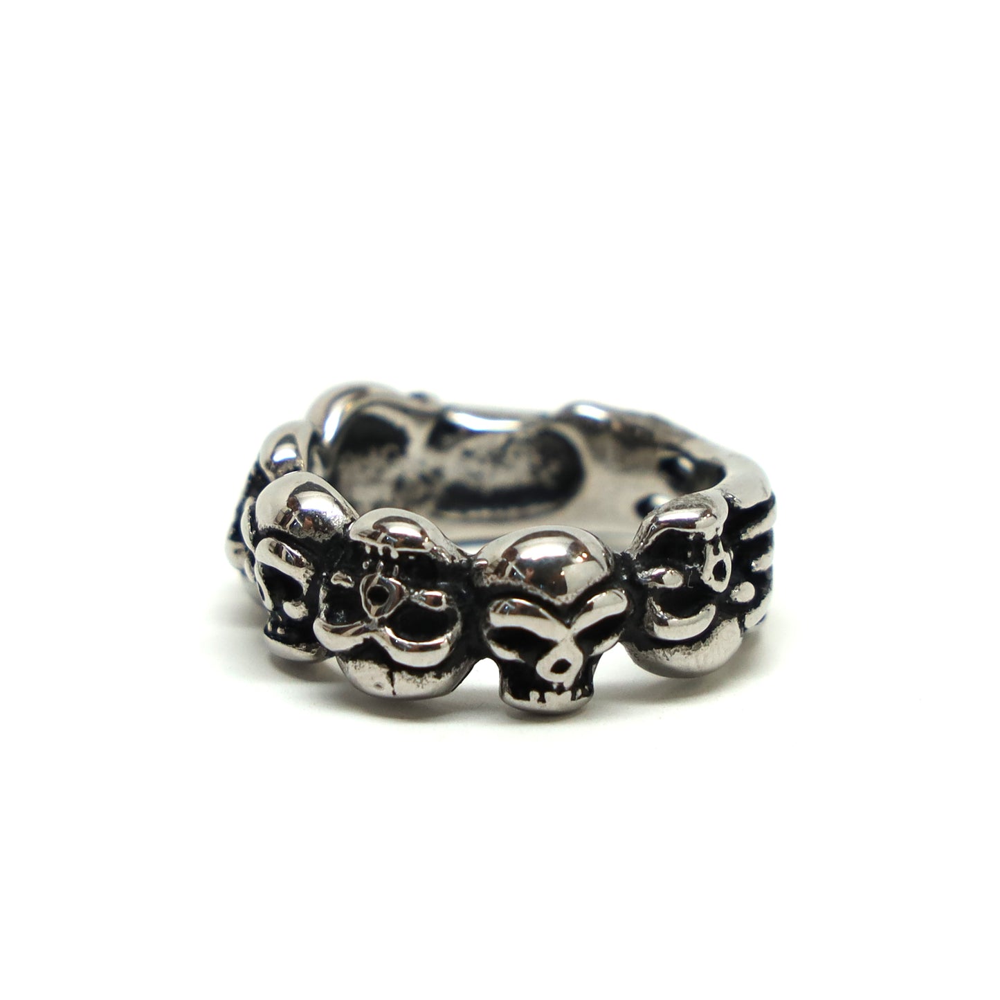 //Style 999-D1// 316L Stainless Steel Mini Skull Wrap Ring