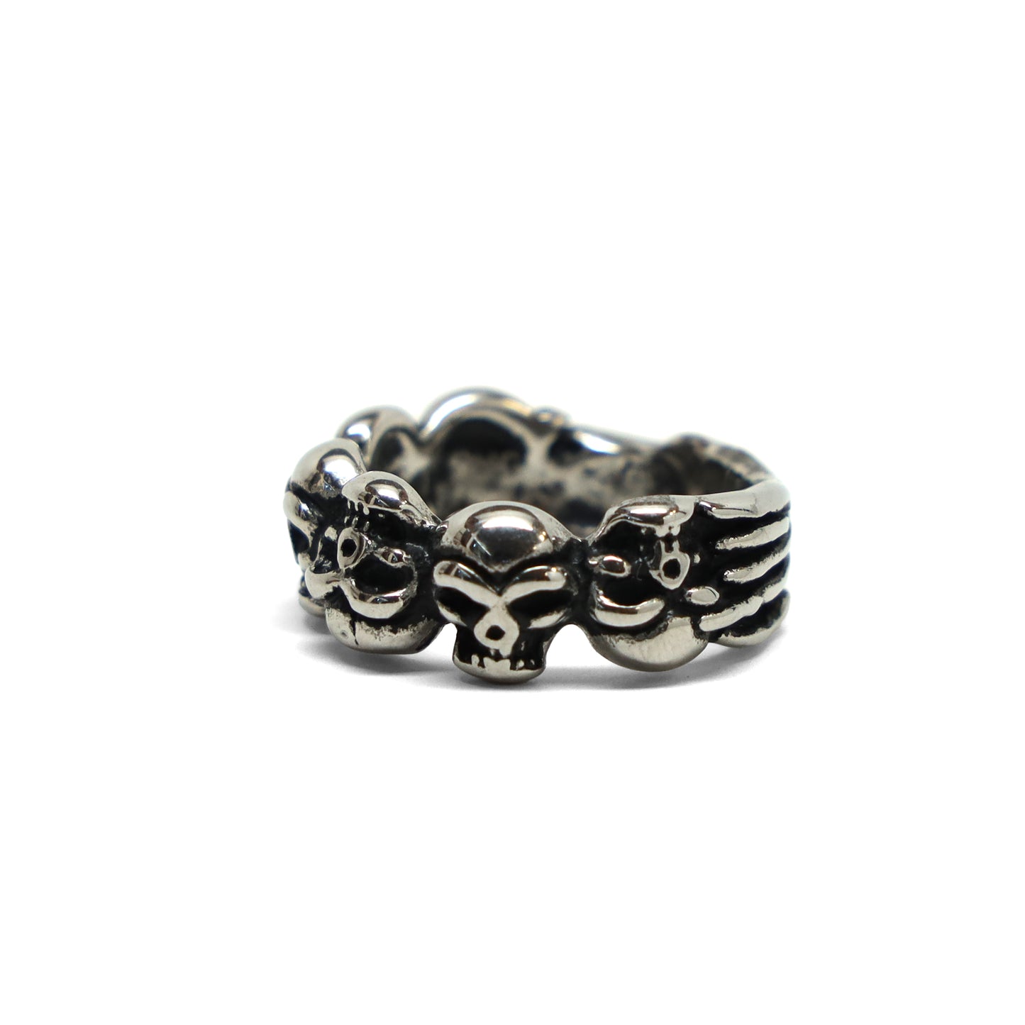 //Style 999-D1// 316L Stainless Steel Mini Skull Wrap Ring