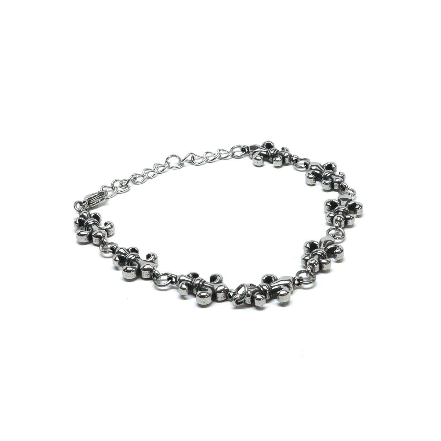 //Style 84L-W// 316L Stainless Steel Fleur Chain Bracelet