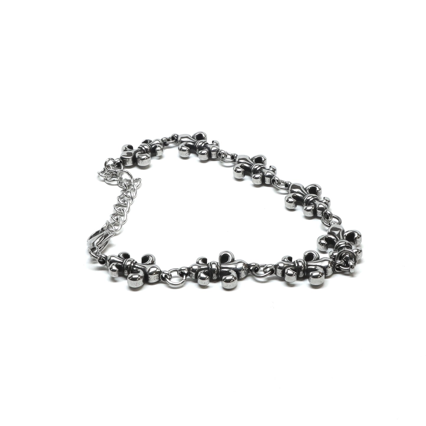 //Style 84L-W// 316L Stainless Steel Fleur Chain Bracelet