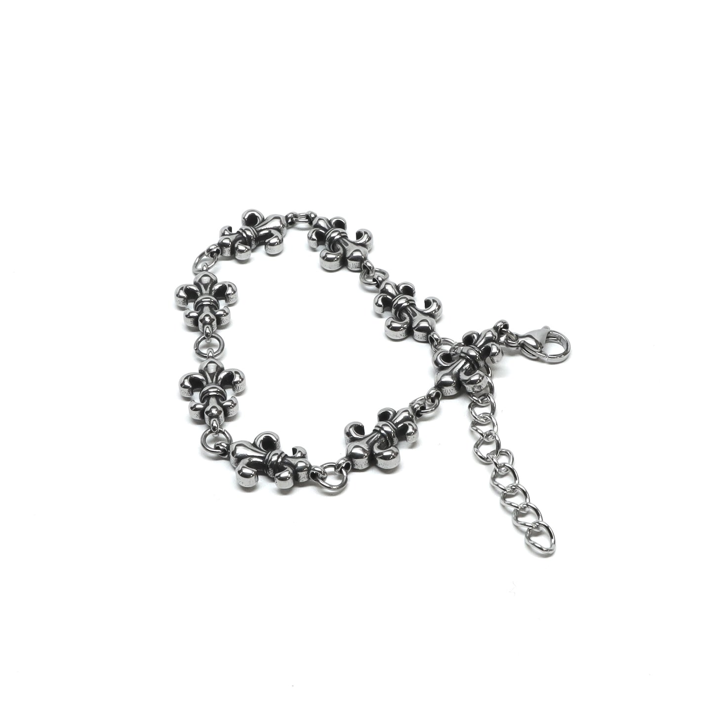//Style 84L-W// 316L Stainless Steel Fleur Chain Bracelet