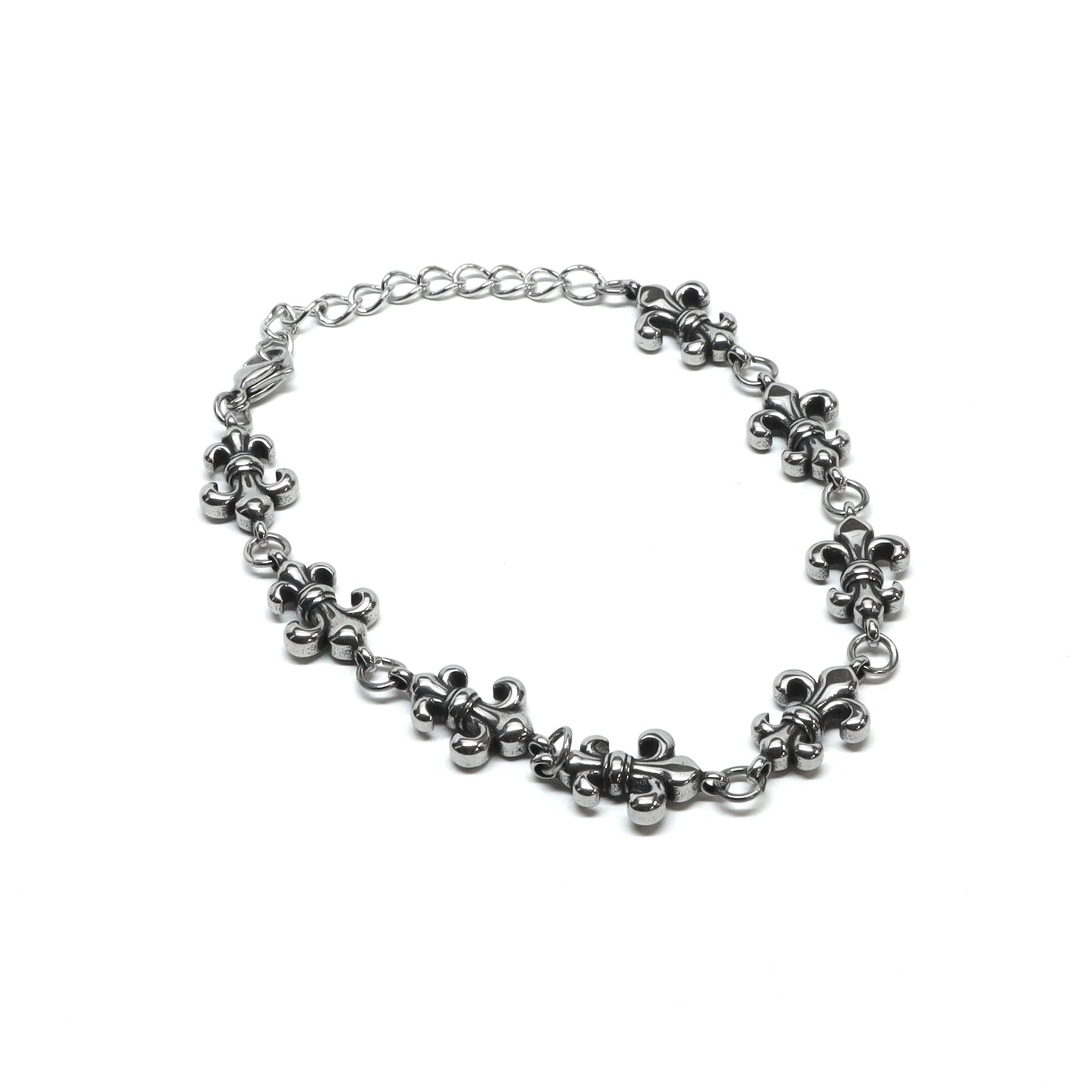 //Style 84L-W// 316L Stainless Steel Fleur Chain Bracelet