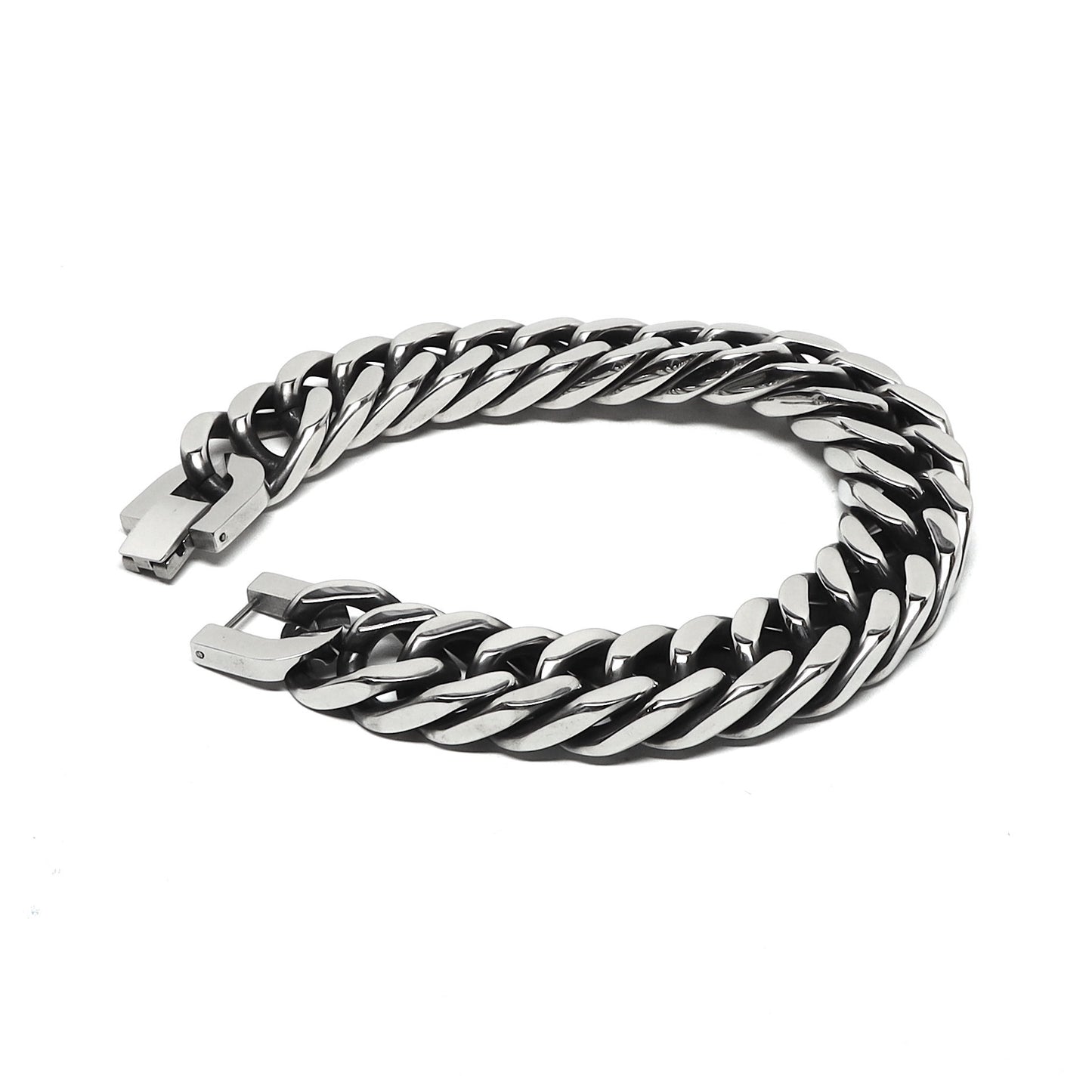 //Style 68S-N// 316L Stainless Steel 15mm Double Curb Cuban Bracelet
