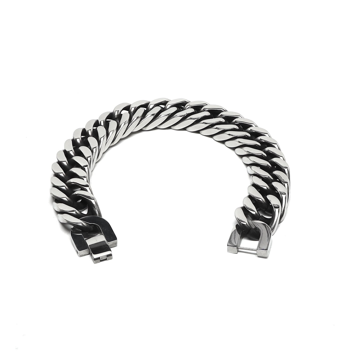 //Style 68S-N// 316L Stainless Steel 15mm Double Curb Cuban Bracelet