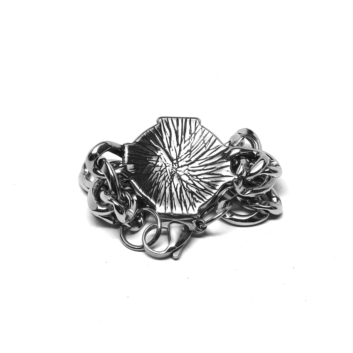 //Style 058// 316L Stainless Steel Skull Cross Shield Bracelet
