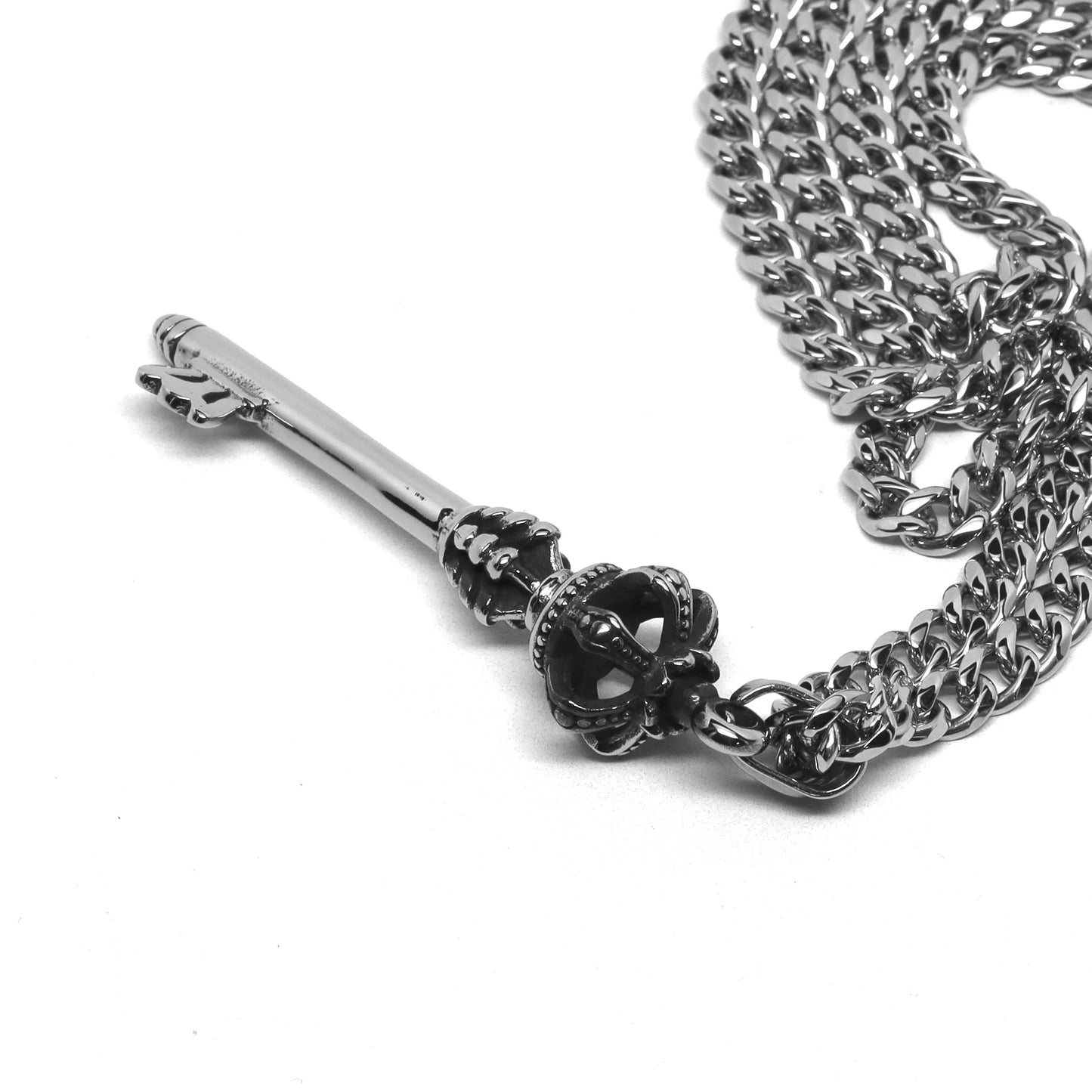 //Style 797// 316L Stainless Steel Secret Royal Key Necklace