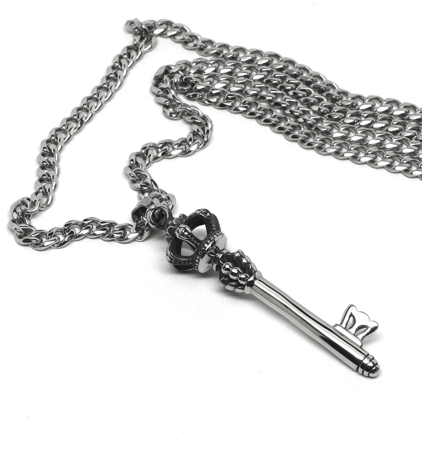 //Style 797// 316L Stainless Steel Secret Royal Key Necklace