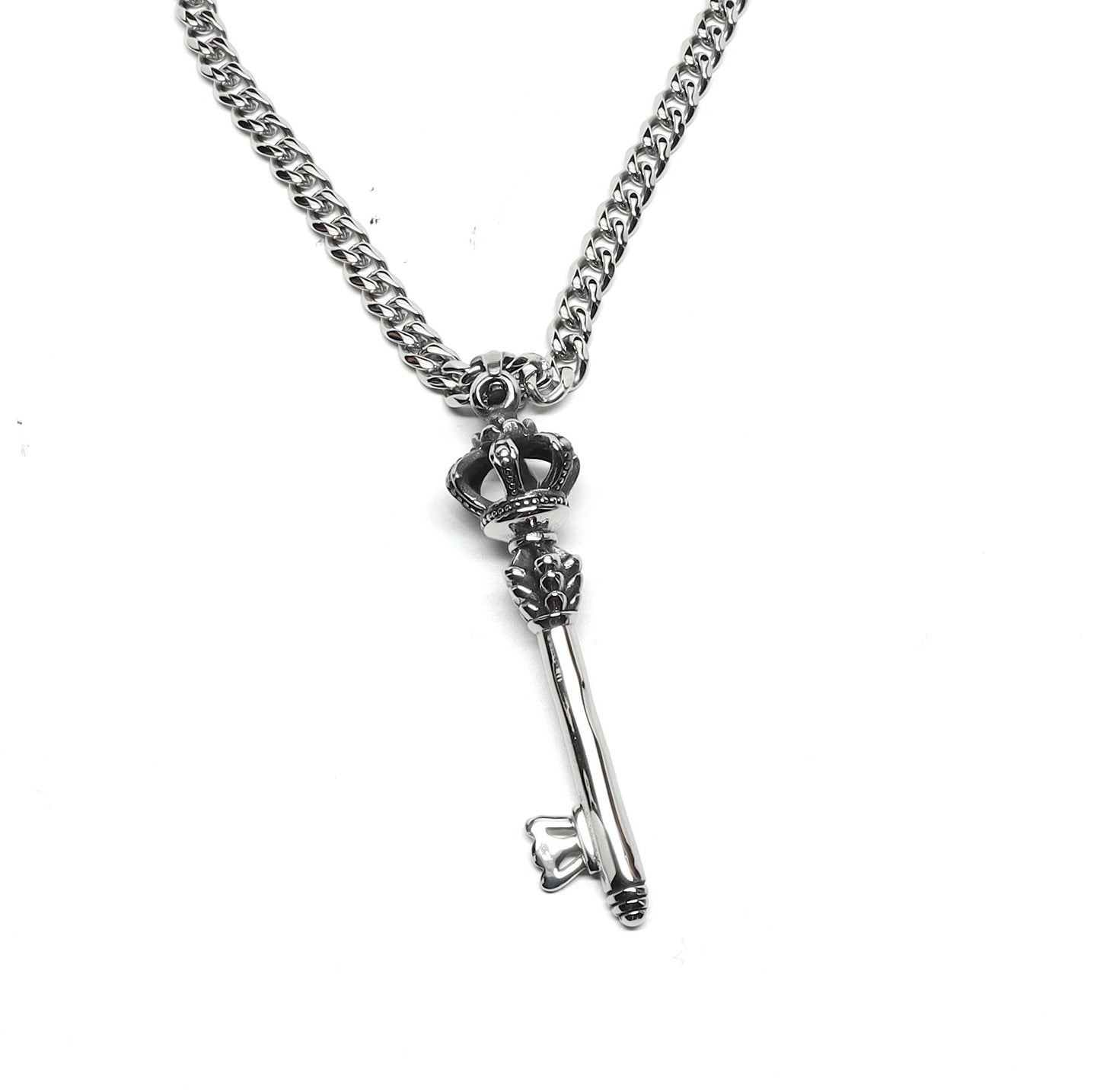 //Style 797// 316L Stainless Steel Secret Royal Key Necklace