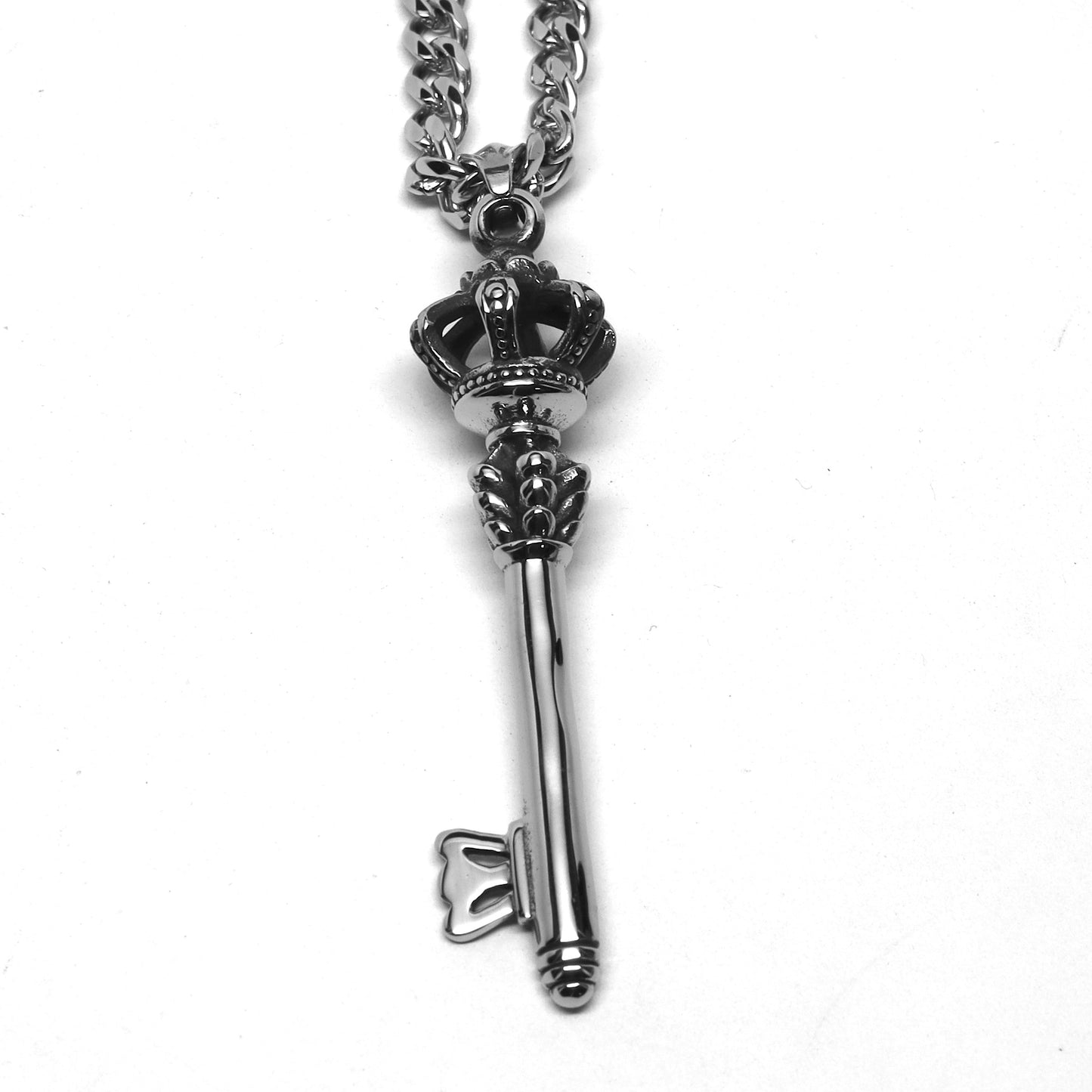 //Style 797// 316L Stainless Steel Secret Royal Key Necklace