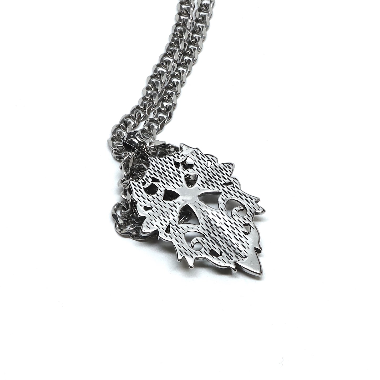 //Style 66// 316L Stainless Steel Large Baroque Cross Necklace