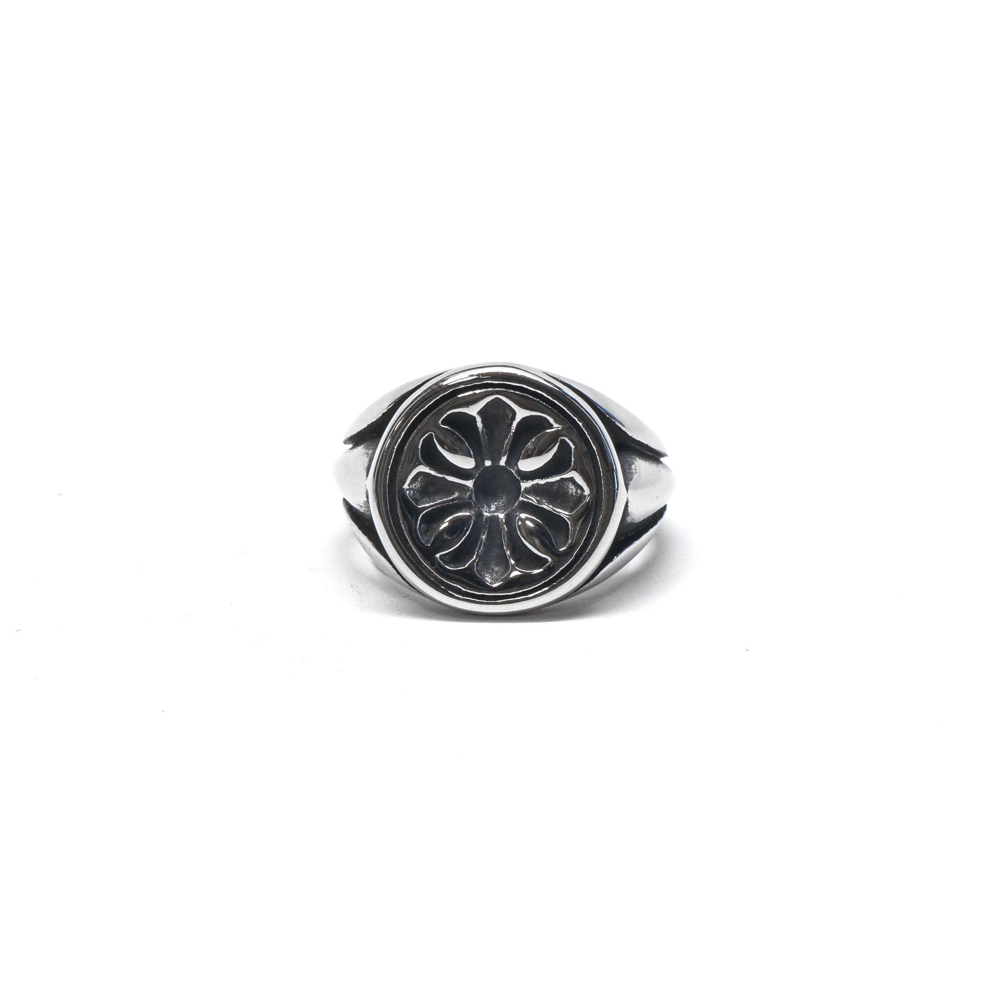 //Style 37-K// 316L Stainless Steel Obsidian Bloom Ring