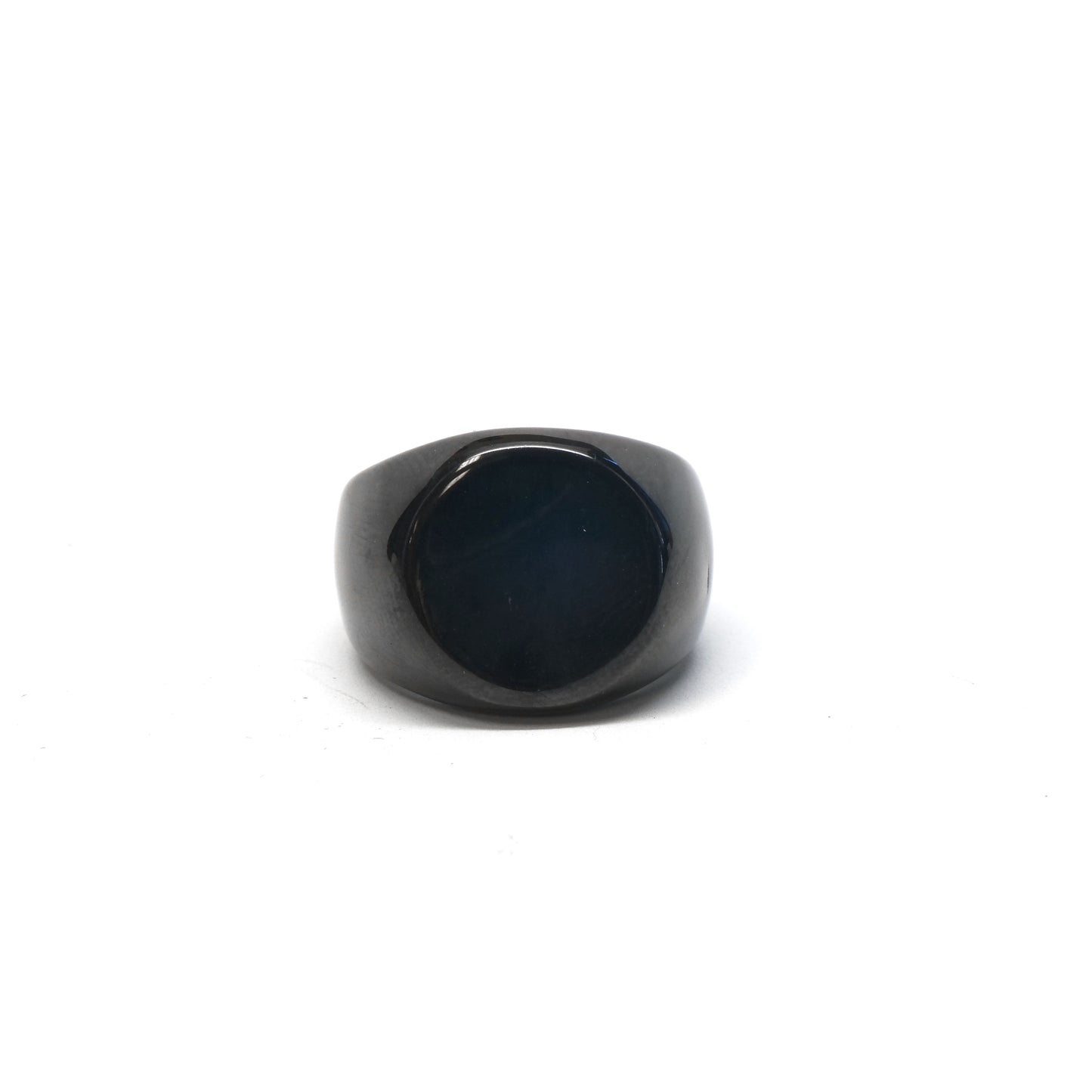 //Style 81B-X// 316L Stainless Steel Black Plateau Ring