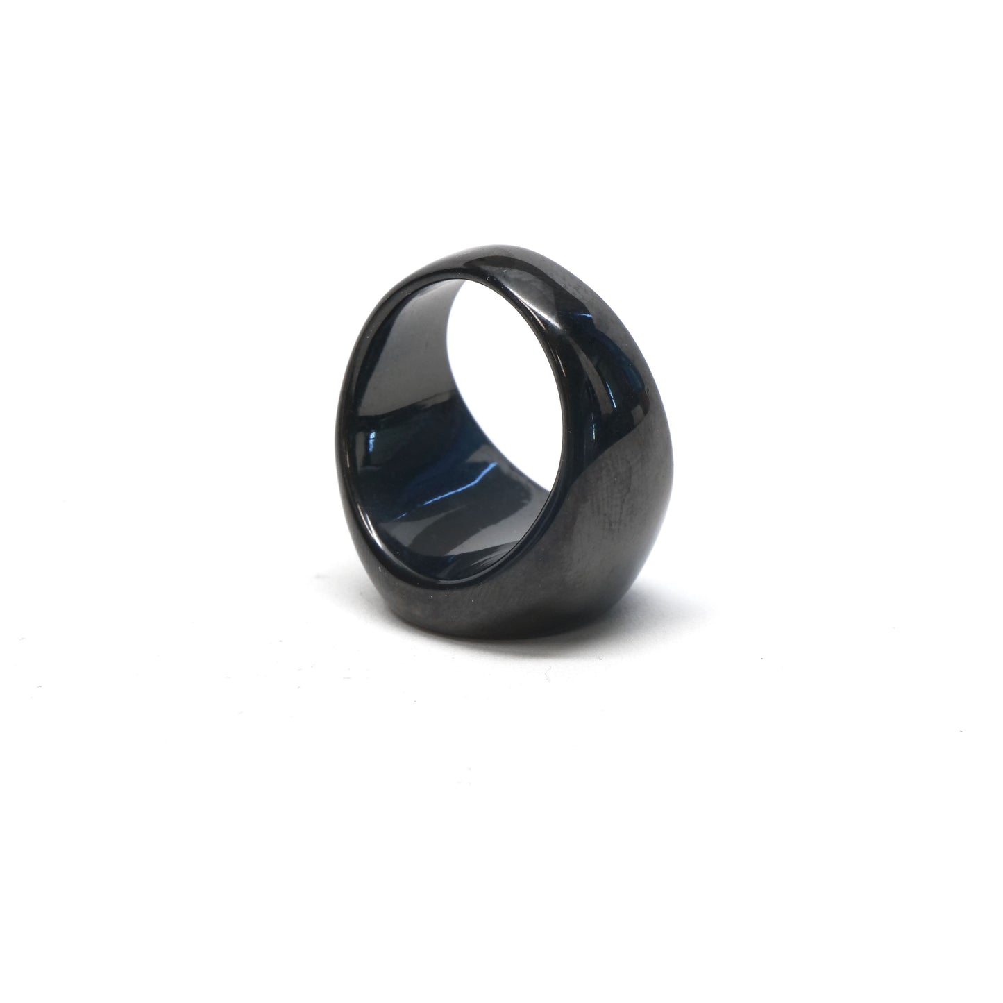 //Style 81B-X// 316L Stainless Steel Black Plateau Ring