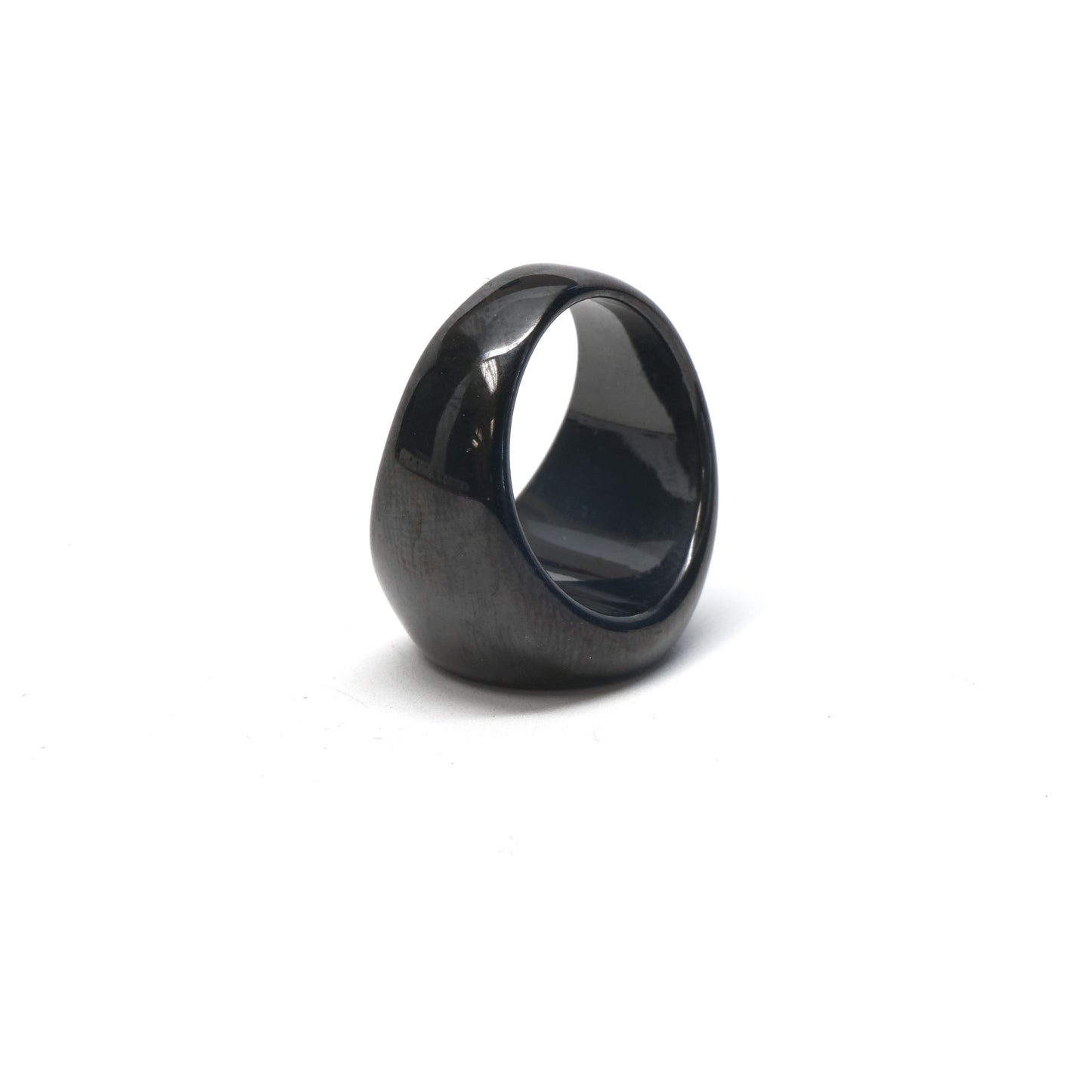 //Style 81B-X// 316L Stainless Steel Black Plateau Ring