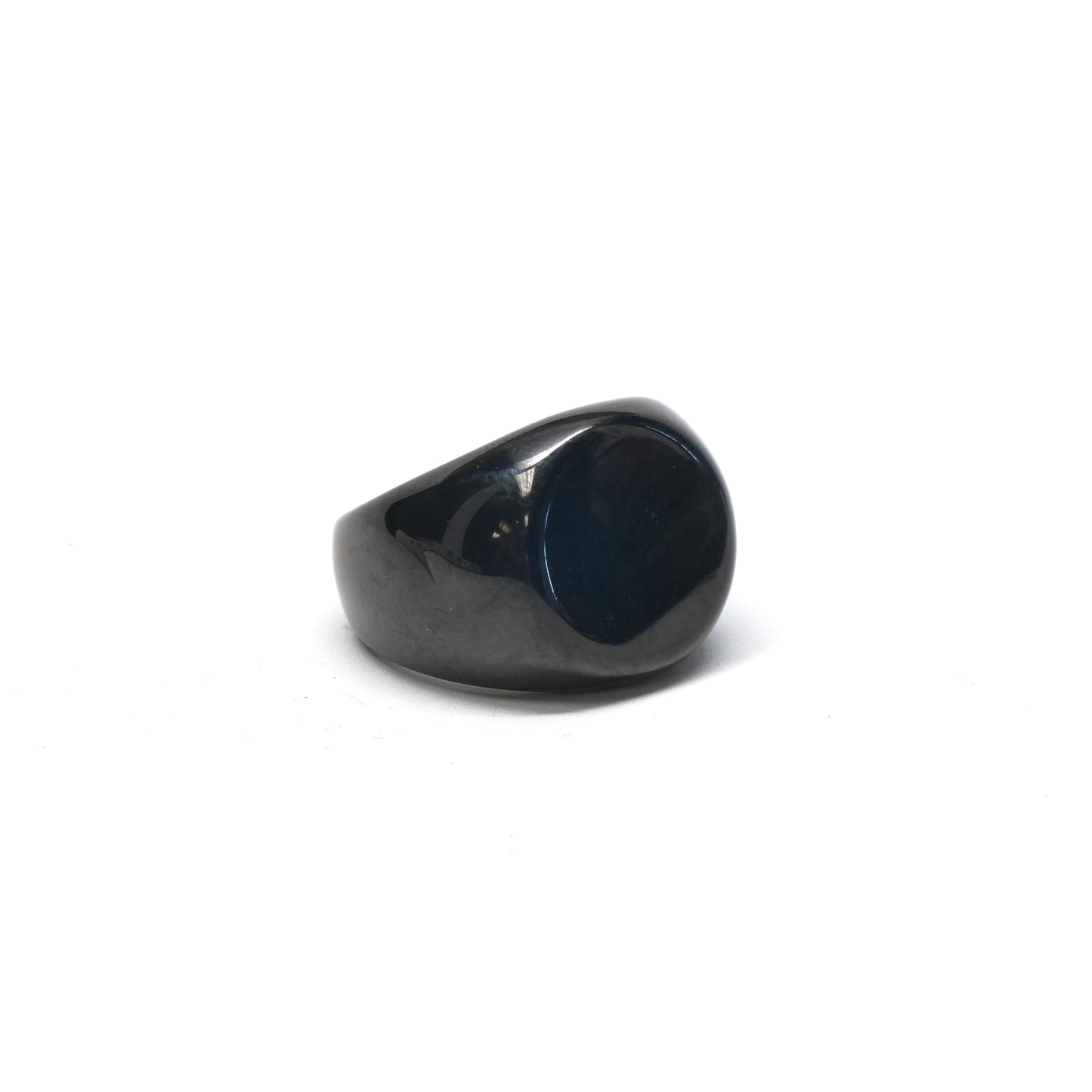 //Style 81B-X// 316L Stainless Steel Black Plateau Ring