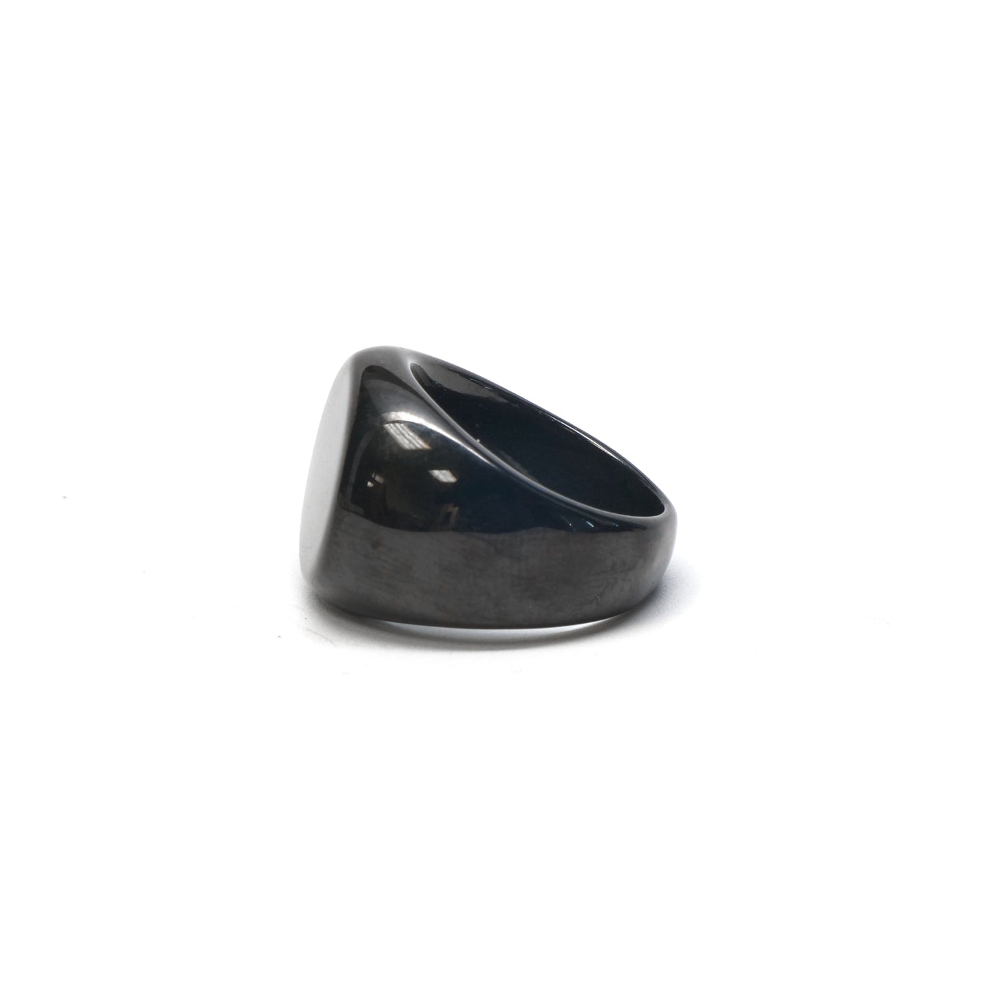 //Style 81B-X// 316L Stainless Steel Black Plateau Ring