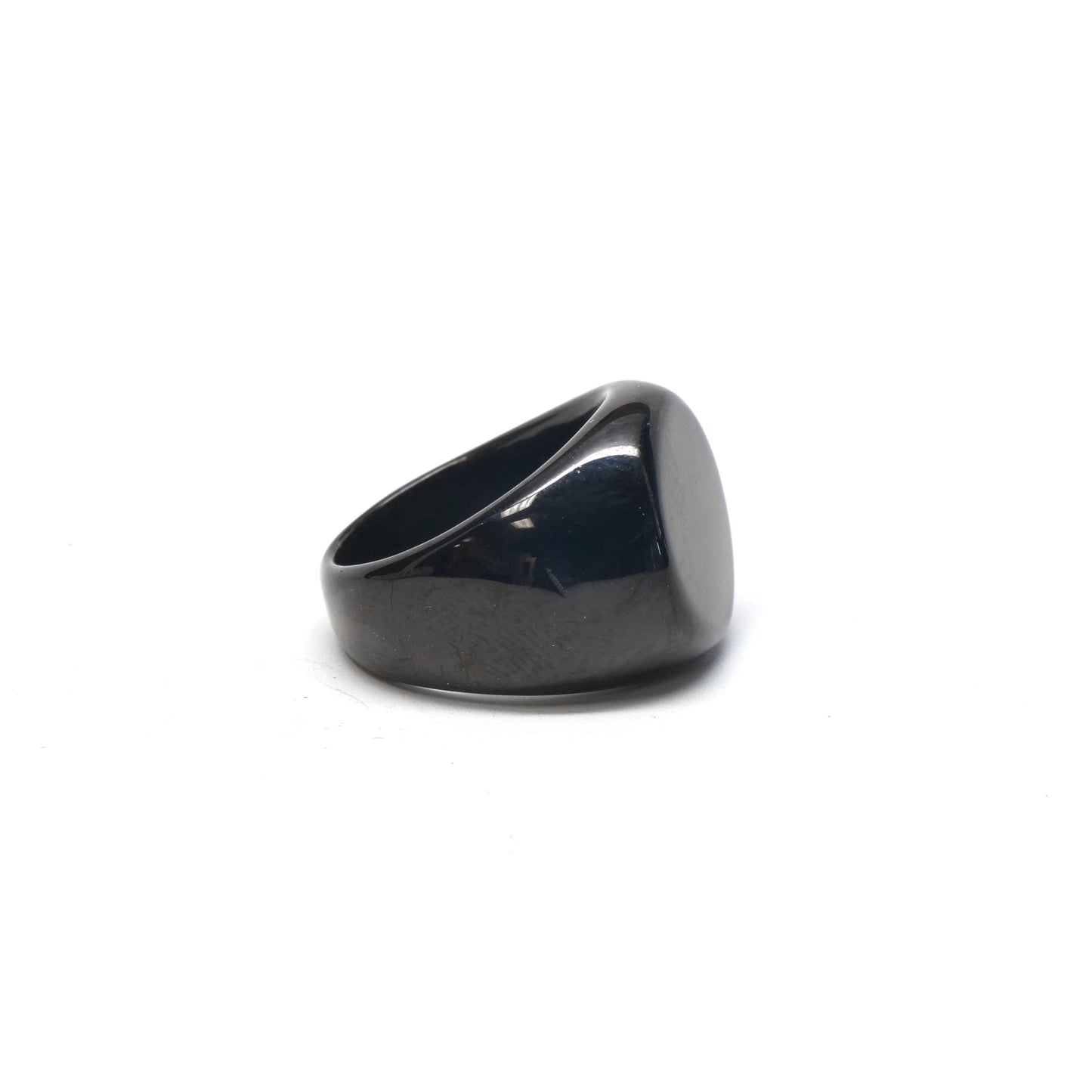 //Style 81B-X// 316L Stainless Steel Black Plateau Ring