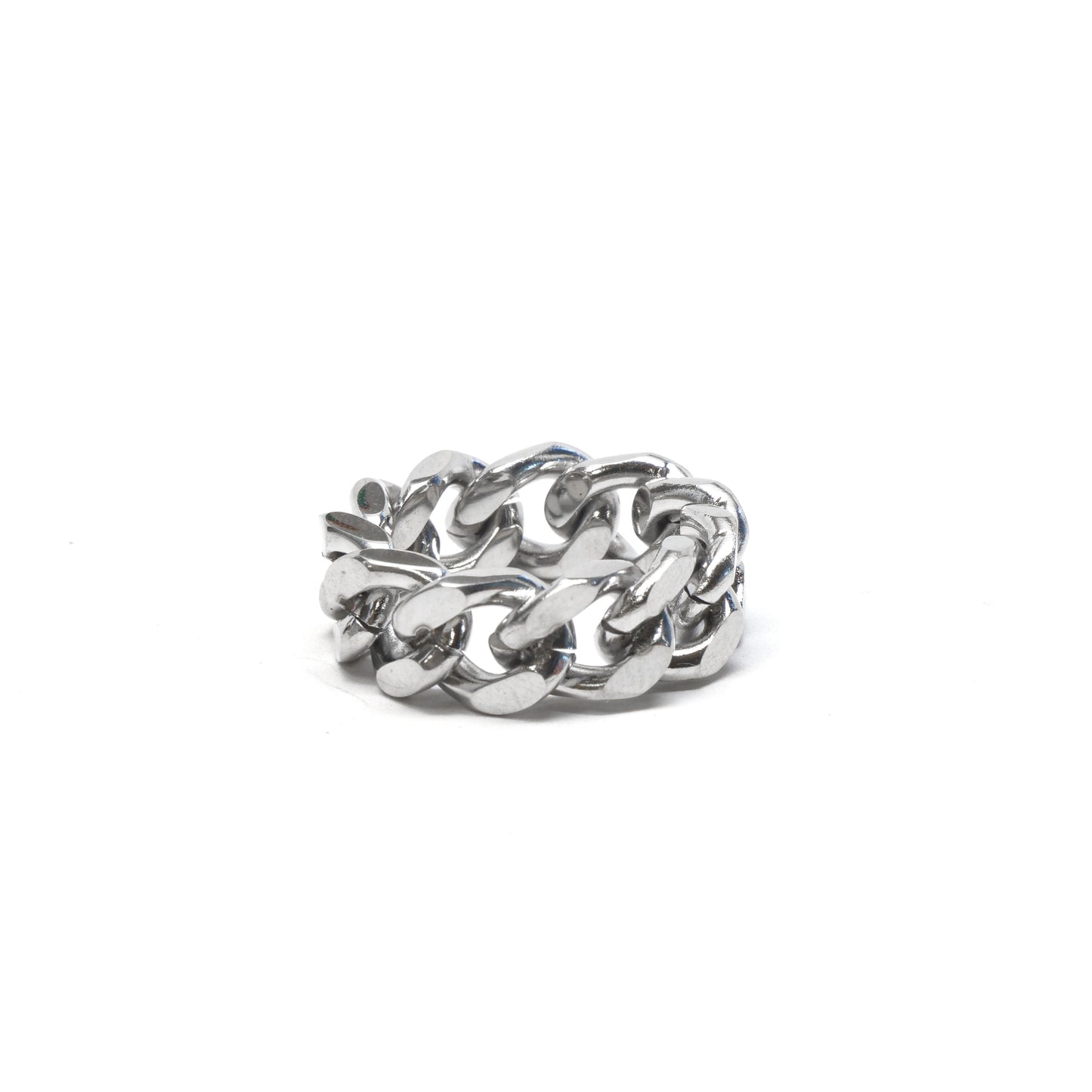 //Style 41// 316L Stainless Steel Faceted Chain Link Ring