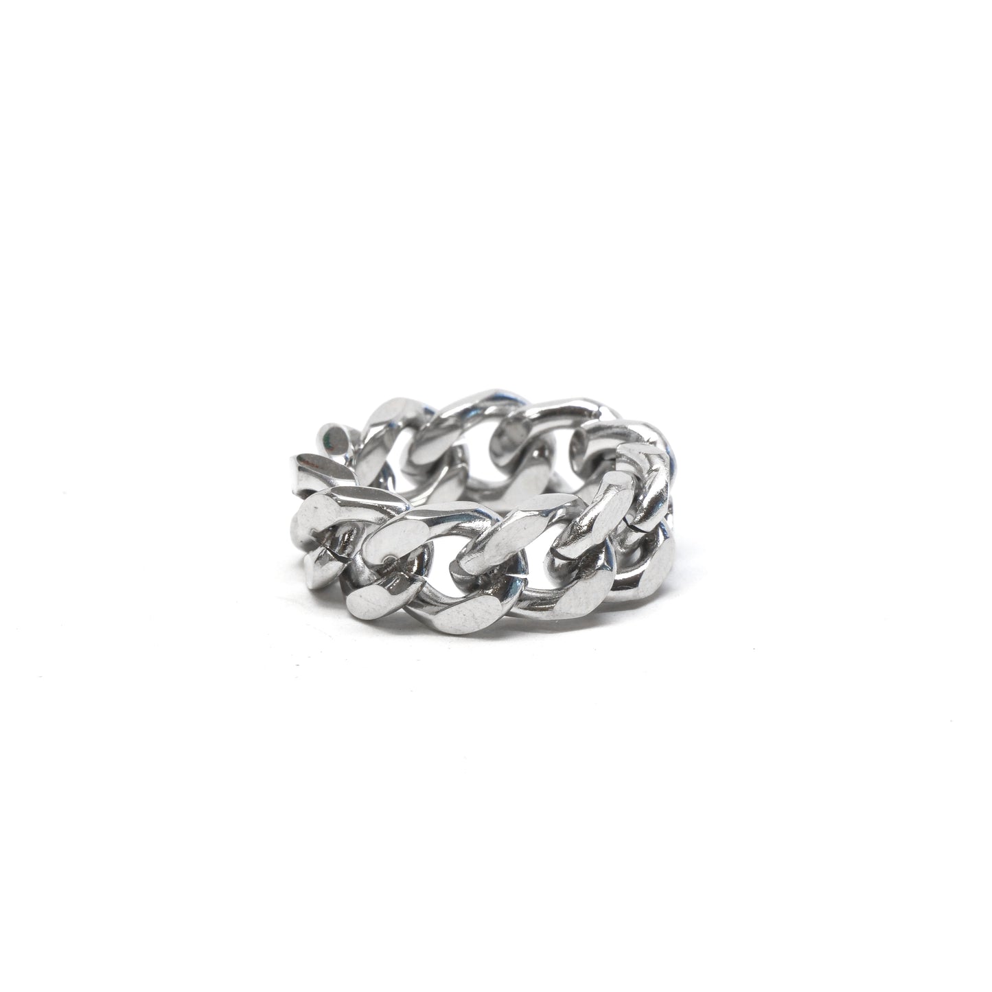 //Style 41// 316L Stainless Steel Faceted Chain Link Ring