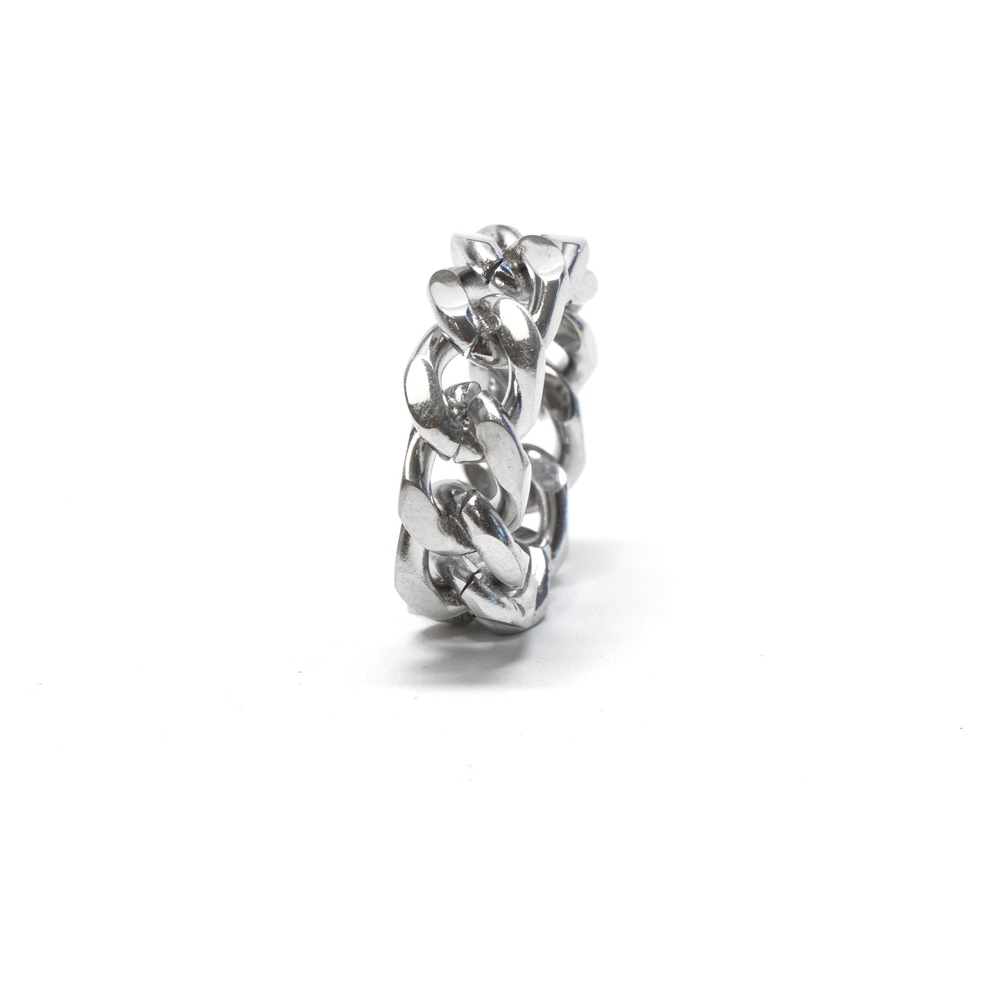 //Style 41// 316L Stainless Steel Faceted Chain Link Ring