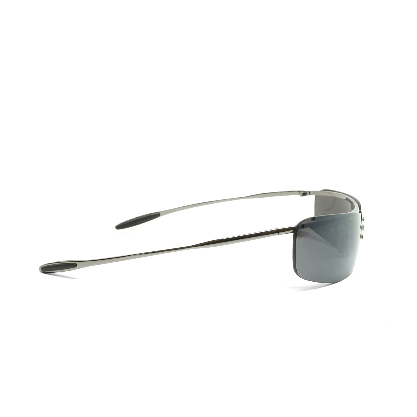 //Style 818// Metal Frame Slim Narrow Grey Wrap Sunglasses