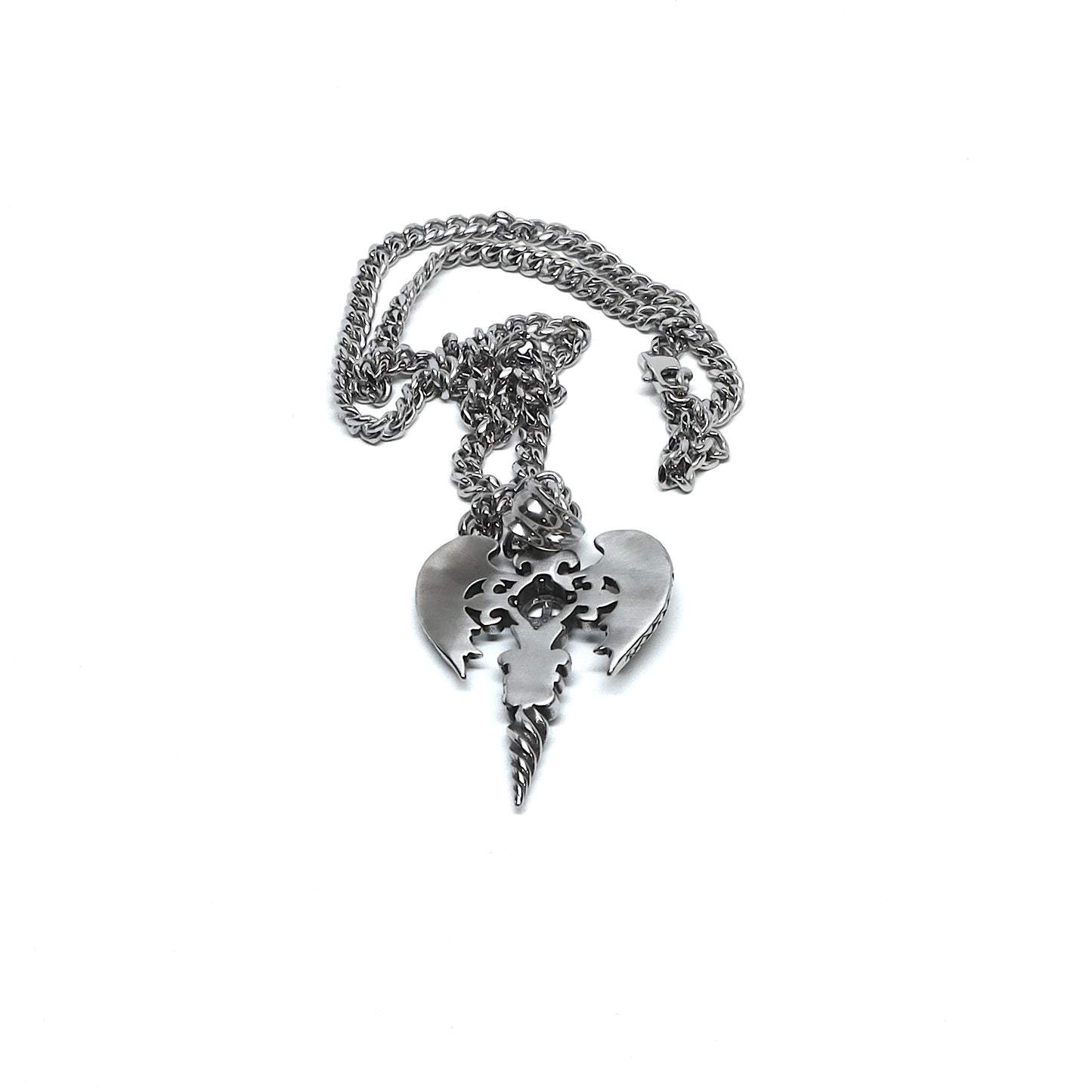 //Style 412// 316L Stainless Steel Fallen Angel Cross