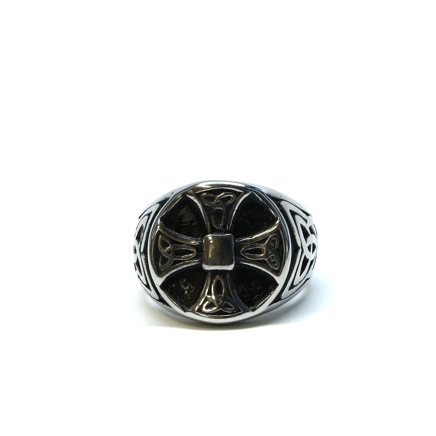 //Style 86-A// 316L Stainless Steel Celtic Cross Ring