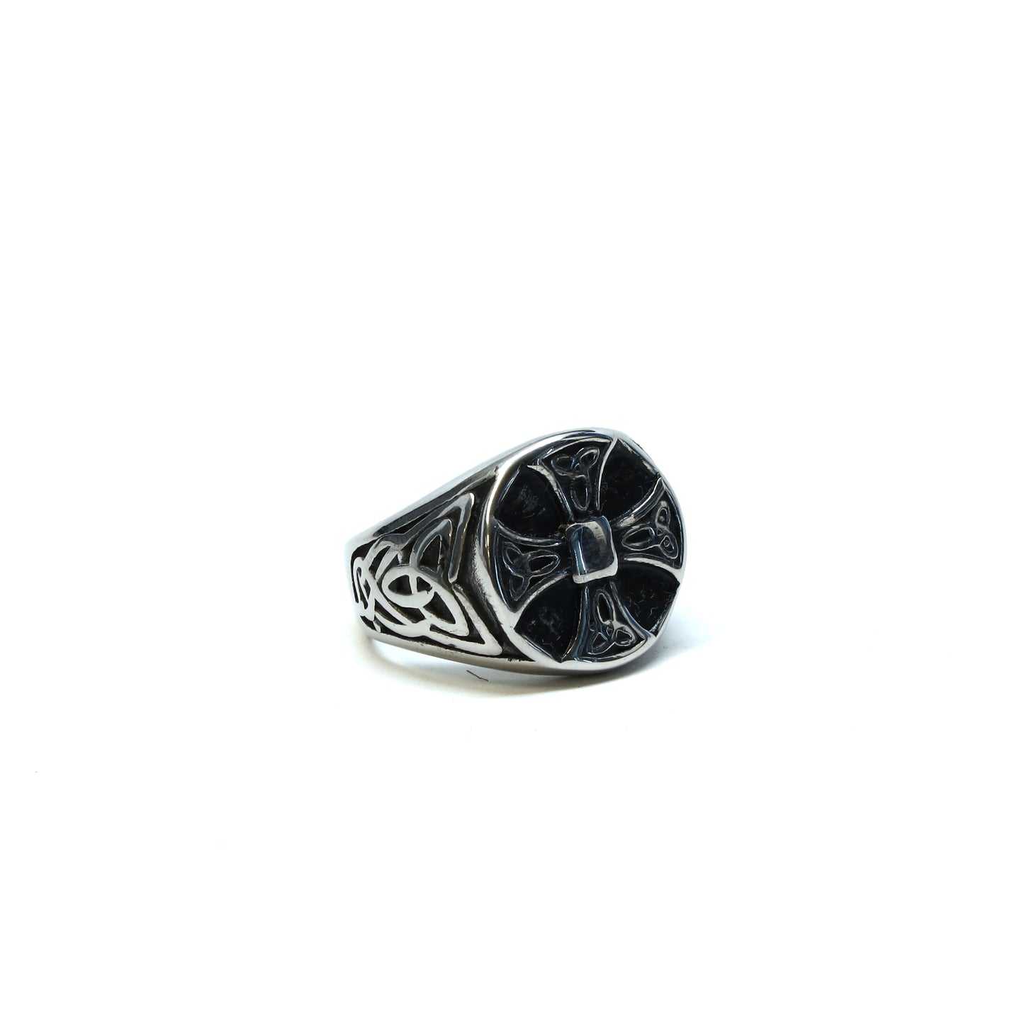 //Style 86-A// 316L Stainless Steel Celtic Cross Ring