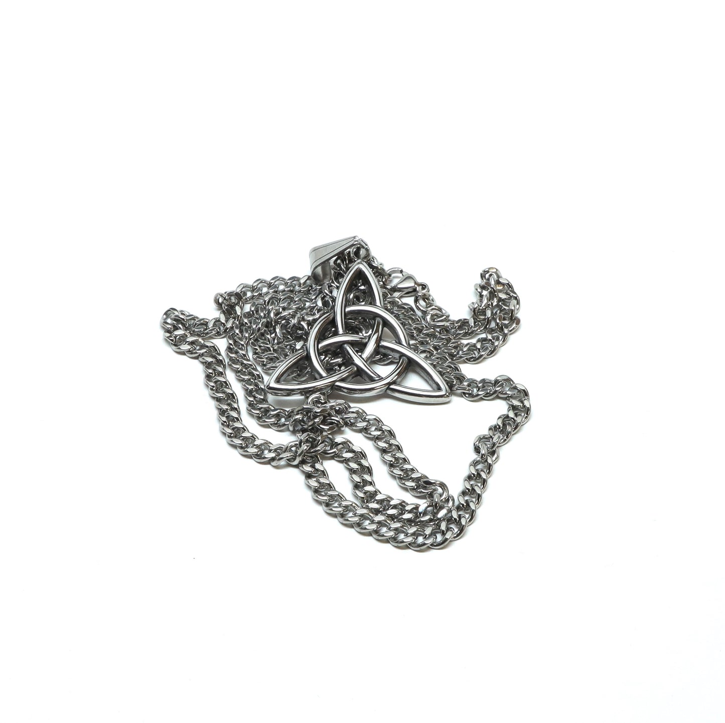 //Style 282-P1// 316L Stainless Steel Triquetra infinity Loop Necklace