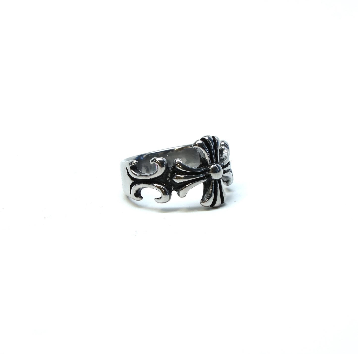 //Style 12-C1// 316L Stainless Steel Filigree Cross Ring