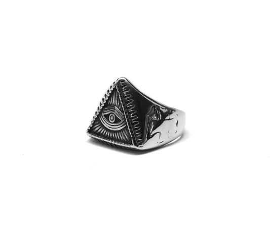 //Style 99-F// 316L Stainless Steel Illuminati Eye Ring