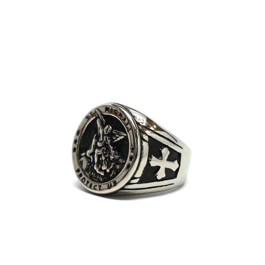 //Style 74s-H1// 316L Stainless Steel Archangel Guardian Ring
