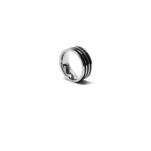 //Style 03-P// 316L Stainless Steel Triple Stripe Ring