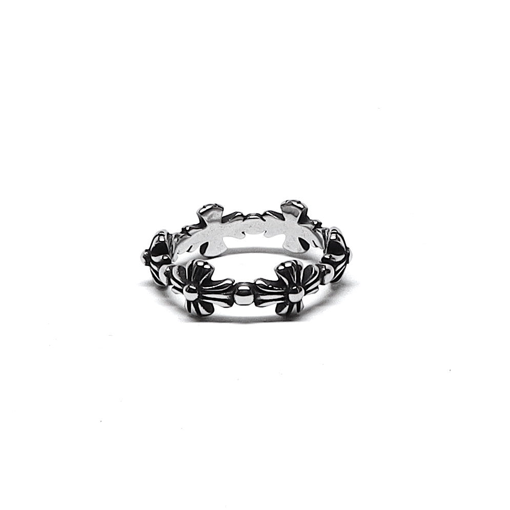 //Style 719// 316L Stainless Steel Cross Link Ring