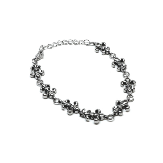 //Style 84L-W// 316L Stainless Steel Fleur Chain Bracelet