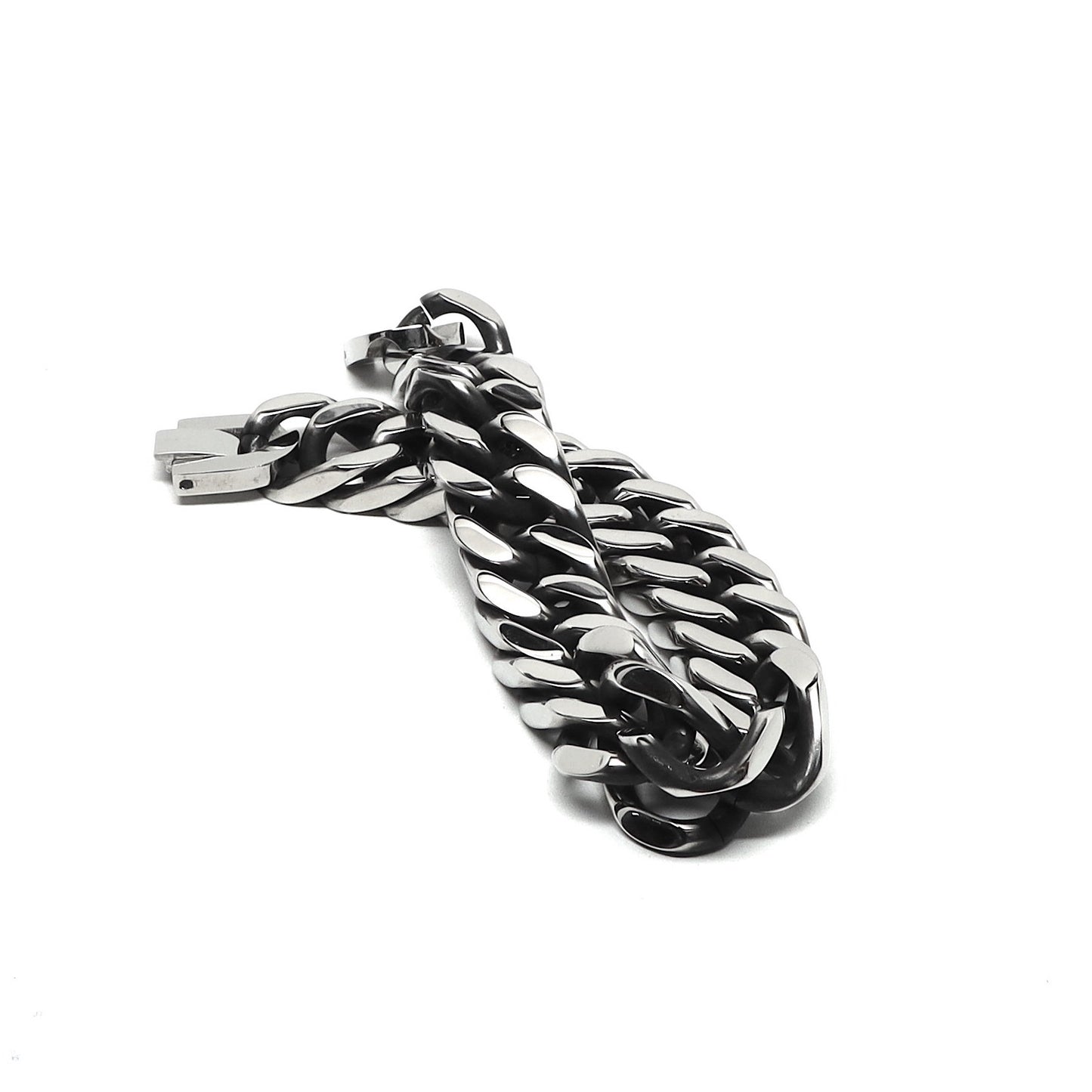 //Style 68S-N// 316L Stainless Steel 15mm Double Curb Cuban Bracelet
