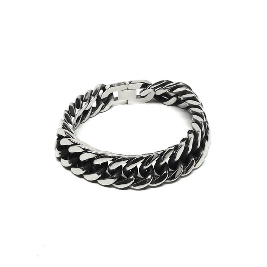 //Style 68S-N// 316L Stainless Steel 15mm Double Curb Cuban Bracelet