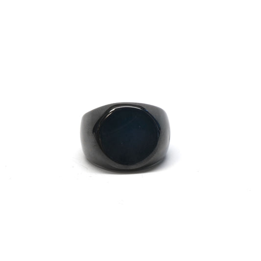 //Style 81B-X// 316L Stainless Steel Black Plateau Ring